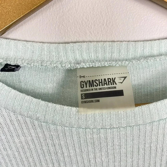 Gymshark Green Ribbed Cropped Long Sleeve Top - Picture 4 of 10